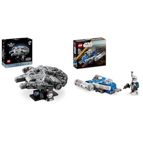 LEGO Star Wars Millenium Falcon 25-jähriges Jubiläumsset 75375 + Captain Rex Y-Wing Microfighter 75391, Geschenke für Männer, Frauen und Fans, Jungen und Mädchen, Fantasy-Geschenkidee für Kinder von LEGO