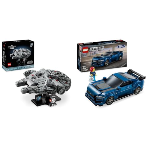 LEGO Star Wars Millennium Falcon, 25. Jahrestag Set für Erwachsene & Speed Champions Ford Mustang Dark Horse Sportwagen von LEGO