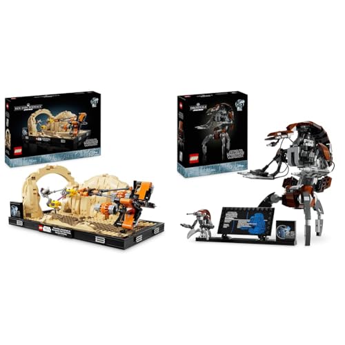 LEGO Star Wars Podrennen in Mos Espa – Diorama & Star Wars Droideka Set, Droiden-Modellbausatz für Erwachsene, Deko für das Büro, Sammlerstück, Geschenkidee für Männer und Frauen 75381 von LEGO