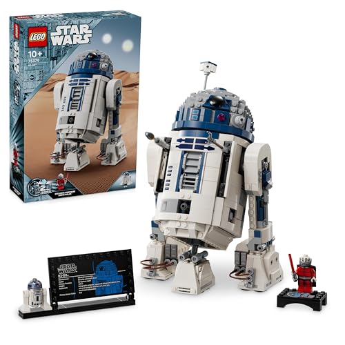 LEGO Star Wars R2-D2, Modell-Set für Kinder, Jungen & Mädchen, baubare Spielzeug-Droiden-Figur mit 25. Jahrestag Darth Malek Minifigur und Dekoration Plakette, Sammlerstück, Geschenkidee 75379 von LEGO