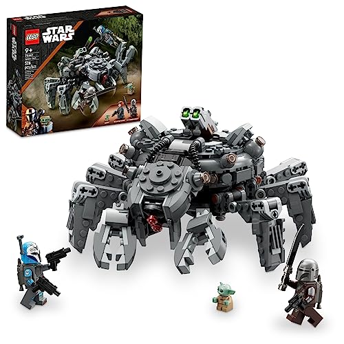 LEGO Star Wars Spider Tank 75361 - Bauspielzeug Mech aus The Mandalorian Staffel 3, enthält den Mandalorianer mit Dunkelschwert, Bo-Katan und Grogu 'Baby Yoda' Minifiguren, Geschenkidee für Kinder ab von LEGO