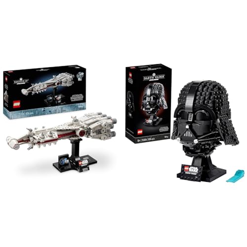 LEGO Star Wars Tantive IV Set 75376 + Darth Vader Helm Display 75304, Bauset für Erwachsene, Sammlergeschenkmodell, Geschenke für Männer, Frauen und Fans von LEGO