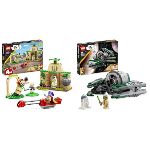 LEGO Star Wars Tenoo Jedi Temple, Spiel Set für Anfänger mit Minifiguren LYS Solay & Star Wars Yodas Jedi Starfighter Bauspielzeug von LEGO