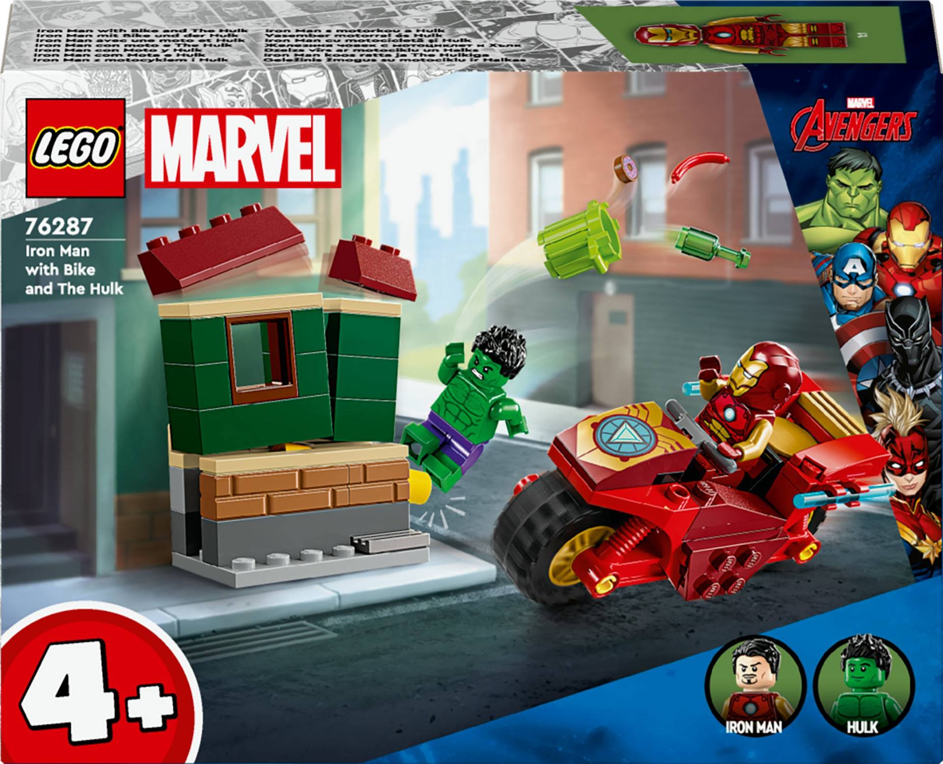 LEGO Super Heroes 76287 Iron Man mit Bike und der Hulk von LEGO