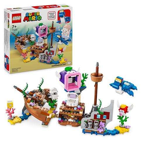 LEGO Super Mario Dorrie und das versunkene Schiff – Erweiterungsset, Spielzeug mit Figuren inkl. Cheep-Cheep, Happ-Cheep und Blooper, Gamer-Geschenk für Jungs, Mädchen und Gamer ab 7 Jahren 71432 von LEGO