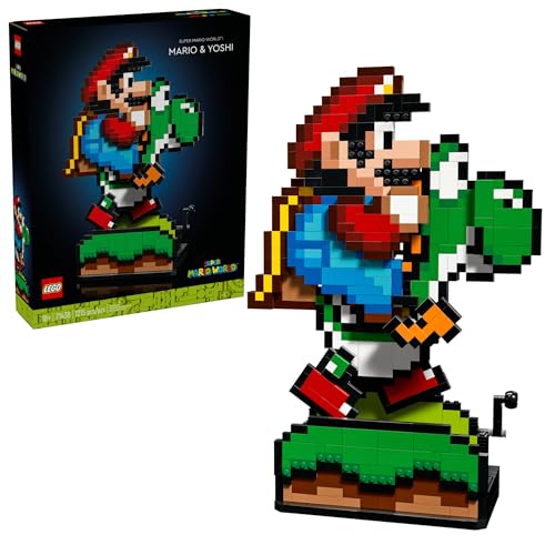 LEGO Super Mario World - Mario & Yoshi Nintendo Geschenk für Erwachsene Fans Mario Sammelspielset Pixelierte Nintendo-Figuren Spielset Spielerisches Schaumodell Fun Room Decor 71438 von LEGO