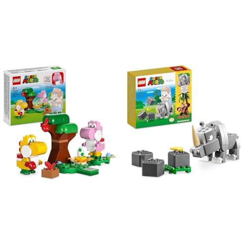 LEGO Super Mario Yoshis Wilder Wald – Erweiterungsset, Spielzeug & Super Mario Rambi das Rhino – Erweiterungsset, Nashorn-Tier-Spielzeug-Figur von LEGO