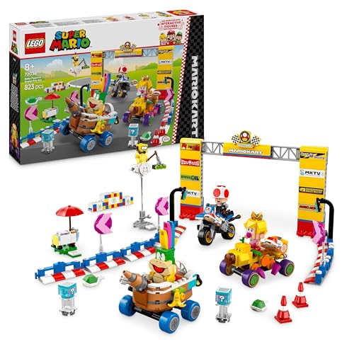 LEGO Super Mario: Mario Kart – Baby Peach & Grand Prix-Set, Nintendo Figuren – Toad, Lakitu, Baby Peach und Lemmy, Geschenk für Jungen, Mädchen und Gamer ab 8 Jahren, Abenteuer Spielzeug 72036 von LEGO