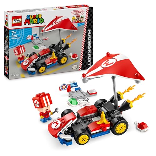 LEGO Super Mario: Mario Kart – Standard-Kart, Nintendo Sammlerstück, Geschenk für Kinder, lässt Jungen, Mädchen und Gamer ab 7 Jahren selbstständig Spielen, Abenteuer Spielzeug mit Toad Figur 72032 von LEGO