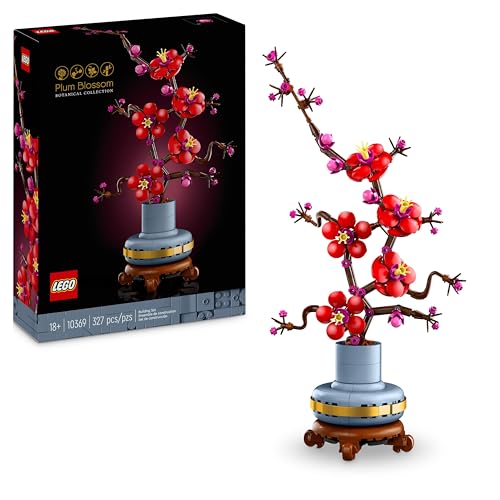 LEGO Botanicals Pflaumenblüte - Pflegeleichte Blumendeko aus der Botanik Kollektion - Kreatives Bauset für Erwachsene - Entspannende Aktivität - Künstliche Pflanze - Geschenk zum Valentinstag 10369 von LEGO