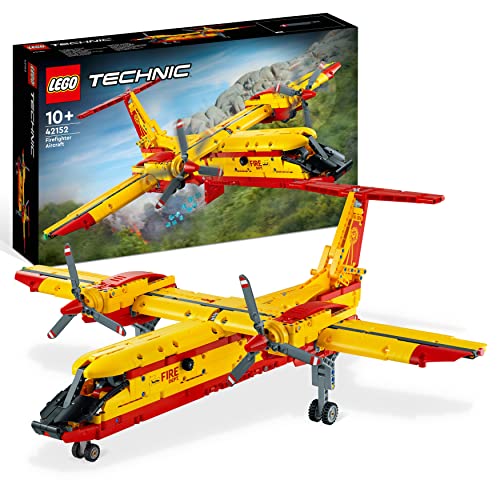 LEGO 42152 Technic Löschflugzeug Feuerwehr-Flugzeug-Spielzeug als Geschenk-Idee für Kinder ab 10 Jahre, Konstruktionsspielzeug und Kinderzimmer-Deko von LEGO