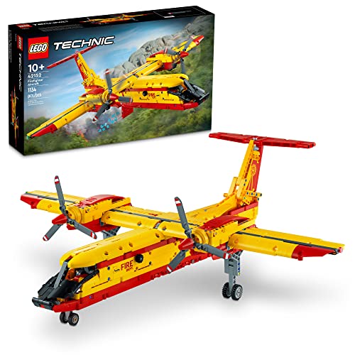 LEGO Technic Feuerwehr-Flugzeug-Bauspielzeug, Modell-Flugzeug-Set 42152, mit authentischen Feuerrettungsdetails, Ingenieur-Feuerflugzeug-Spaß für Jungen, Mädchen und Kinder ab 10 Jahren, von LEGO