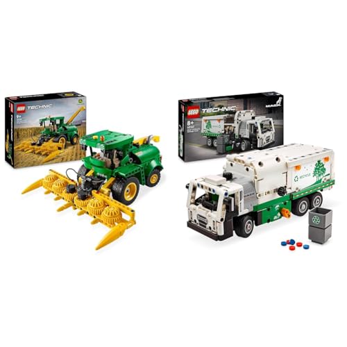 LEGO Technic John Deere 9700 Forage Harvester, Mähdrescher-Spielzeug zum Bauen & Technic Mack LR Electric Müllwagen, Müllauto-Modell für Recycling-Rollenspiele von LEGO