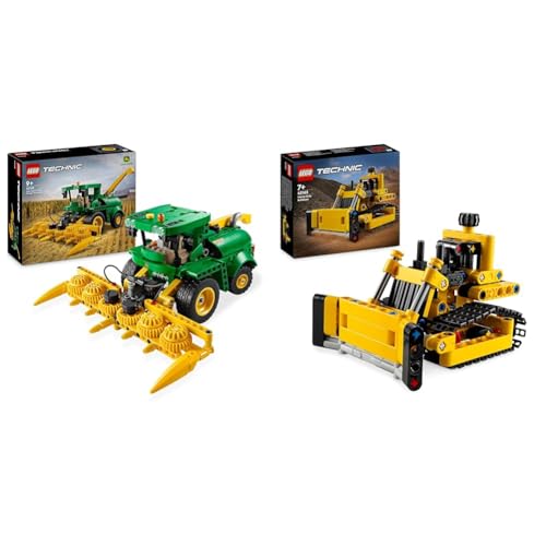 LEGO Technic John Deere 9700 Forage Harvester, Mähdrescher-Spielzeug zum Bauen & Technic Schwerlast Bulldozer, Spielzeug-Planierraupe zum Bauen von LEGO