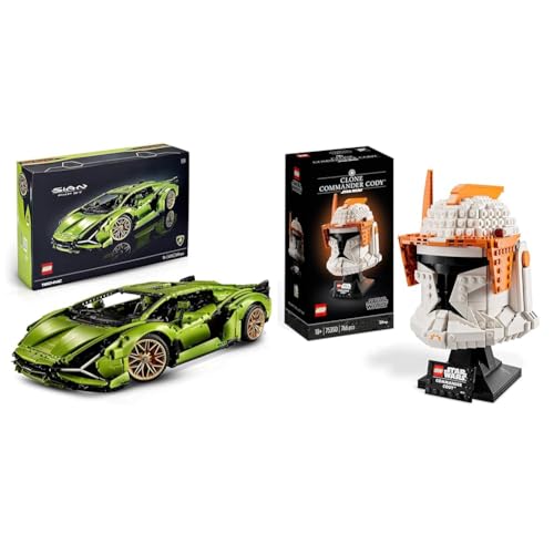 LEGO Technic Lamborghini Sián FKP 37 Rennauto, Modellbausatz für Erwachsene & Star Wars Clone Commander Cody Helm Set für Erwachsene von LEGO