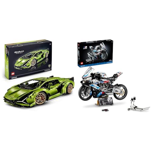 LEGO Technic Lamborghini Sián FKP 37 Rennauto, Modellbausatz für Erwachsene & Technic BMW M 1000 RR Motorrad-Modell von LEGO