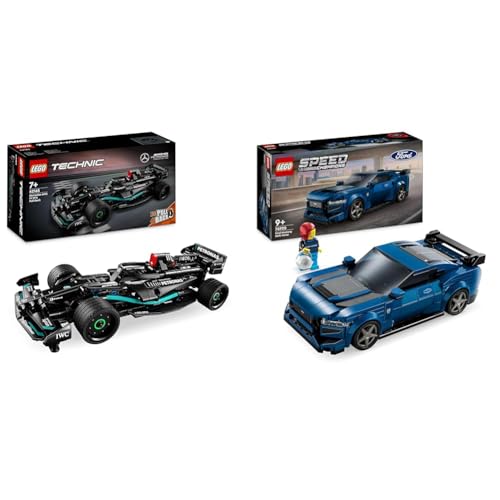 LEGO Technic Mercedes-AMG F1 W14 E Performance Race Car Spielzeug & Speed Champions Ford Mustang Dark Horse Sportwagen, Auto-Spielzeug mit Minifigur zum Bauen von LEGO