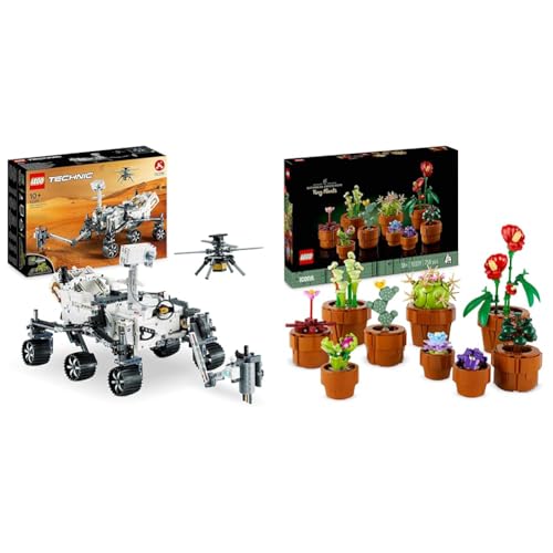 LEGO Technic NASA Mars-Rover Perserverance Weltraum Spielzeug Set mit AR-App & Icons Mini Pflanzen, 9 künstliche Blumen zum Bauen, Botanical Collection Sammel-Set von LEGO