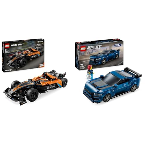 LEGO Technic NEOM McLaren Formula E Race Car, Rennwagen Spielzeug & Speed Champions Ford Mustang Dark Horse Sportwagen von LEGO