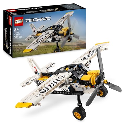 LEGO Technic Propellerflugzeug, Baubares Flugzeug Spielzeug für Kinder, Geschenk für Jungen und Mädchen ab 8 Jahren, Modellflugzeug mit drehendem Propeller und 4-Zylinderkolbenmotor 42198 von LEGO