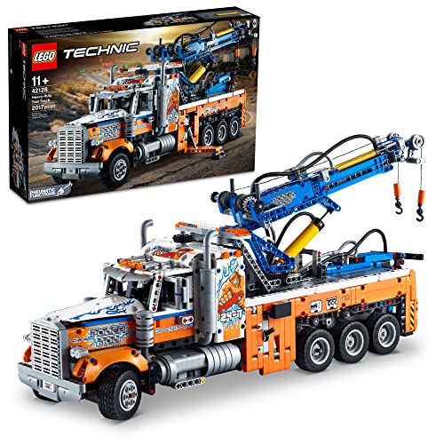 LEGO Technic Schwerlast-Abschleppwagen mit Kran, Spielzeugmodellbauset, Engineering for Kids Serie, 42128 von LEGO