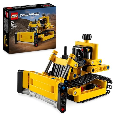 LEGO Technic Schwerlast Bulldozer, Spielzeug-Planierraupe zum Bauen, Ergänze deine Baustelle, Konstruktionsspielzeug für Kinder, Technik-Geschenk für Jungs und Mädchen ab 7 Jahren 42163 von LEGO