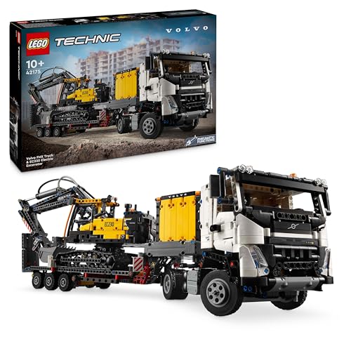 LEGO Technic Volvo FMX LKW mit EC230 Electric Raupenbagger, Kinderspielzeug, Geschenkset für Jungen und Mädchen ab 10 Jahren, Spielzeug-Baufahrzeuge, Bagger-Spielzeugset 42175 von LEGO