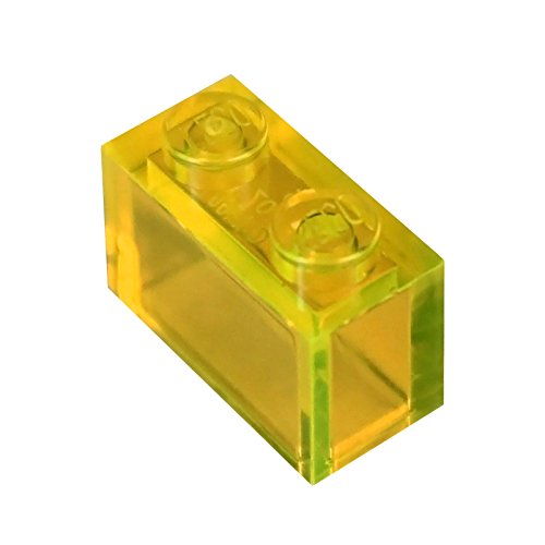 LEGO Teile und Teile: Transparent Gelb 1x2 Ziegel x100 von LEGO