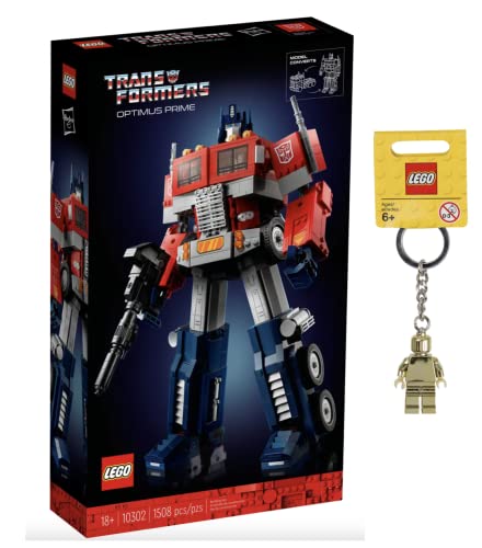 LEGO Transformers Optimus Prime Premium Bauset (10302) + goldener Minifigur Schlüsselanhänger von LEGO