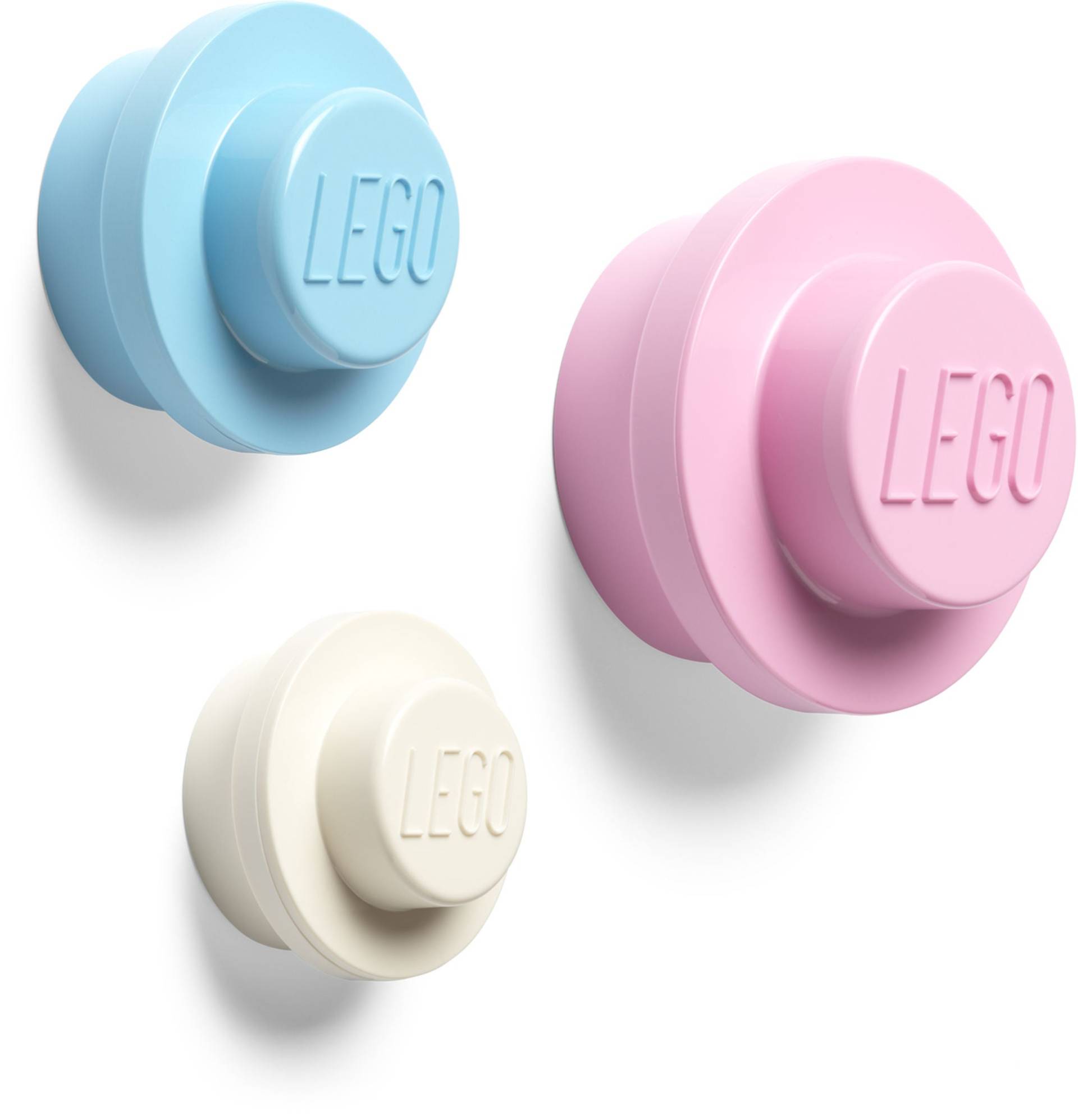 LEGO Wandhaken 3er-Pack, Blau/Rosa/Weiß von LEGO