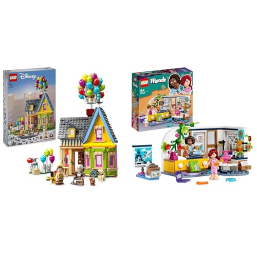 LEGO Zimmer-Bundle 2: Disney Pixar Carls Haus aus „Oben“ (43217) + Friends Aliyas Zimmer (41740) Set, mit Mini-Puppen & baubaren Spielzeugtiere-Figuren, Geschenk-Idee für Kinder, Mädchen und Jungen von LEGO