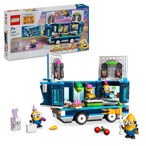 LEGO Ich – Einfach unverbesserlich 4 Minions und der Party Bus, Spielset zu Ich – Einfach unverbesserlich 4, Kinderspielzeug, kreatives Minions-Geschenk für Jungen und Mädchen ab 7 Jahren 75581 von LEGO