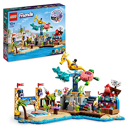 LEGO 41737 Friends Strand-Erlebnispark, Kirmes-Set mit Technic-Elementen, Delfin, Schildkröte und Seepferdchen Karussell, fortgeschrittenes, technisches Bau-Spielzeug für Kinder ab 12 Jahren, Teenager von LEGO