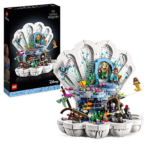 LEGO Disney Princess Arielles königliche Muschel Set aus dem 2023 Film die Meerjungfrau mit Ursula, Sebastian & Fabius Figuren, Geschenk für Erwachsene Frauen, Männer, Teenager Mädchen, Jungen 43225 von LEGO