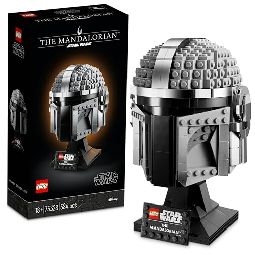 LEGO Star Wars Mandalorianer Helm Modell, Sammlerstück Zimmer-Deko und ein tolles Geschenk für Erwachsene, Bausatz, Männer, Frauen, Mama, Papa, Sammler-Geschenkidee 75328 von LEGO