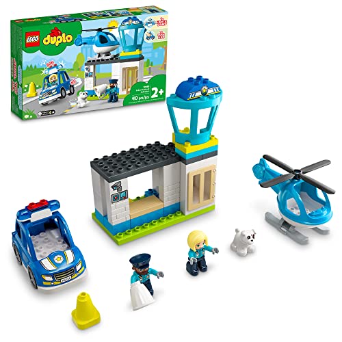 Lego DUPLO Rescue Police Station & Helicopter 10959 Building Toy Playset; Police Car and Helicopter; for Ages 2+ (40 Pieces) von LEGO