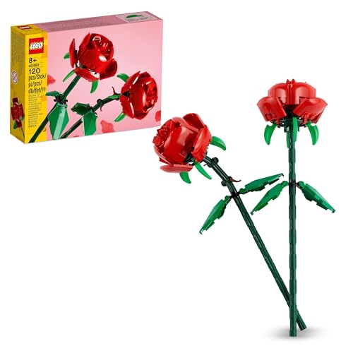 LEGO Rosen, Kunstblumen Set, kompatibel mit Blumensträußen als Kinderzimmer- oder Schreibtisch-Deko, Mädchen, Jungen, Sie und Ihn, Botanical Collection 40460 von LEGO