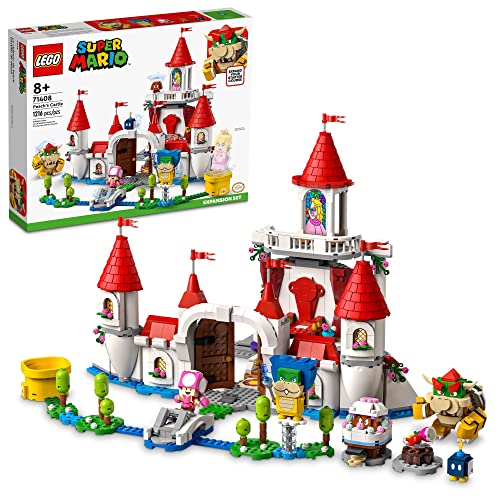 Lego Super Mario Peach's Castle Erweiterungsset 71408, baubares Spielspielzeug, Geschenke für Kinder ab 8 Jahren mit Zeitblock Plus Bowser und Toadette Figuren, zum Kombinieren mit Starterkurs von LEGO