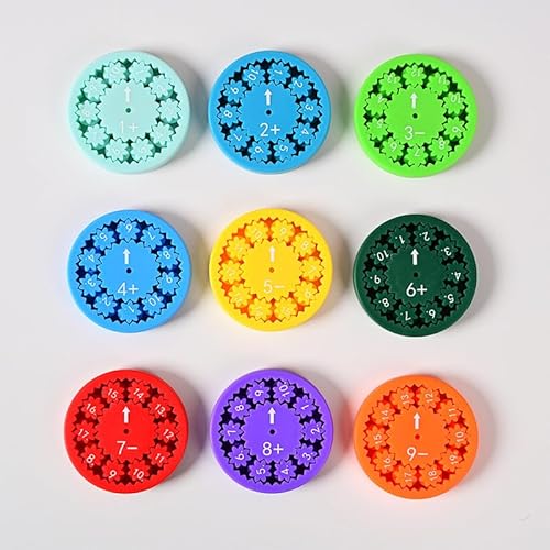 Mathe-Fidget-Spinners, 9 Stücks Mathespinners, Additionspinner Subtraktionspinner Fidgetspinners, Mathematische Fidgetspinners, Lernspielzeug Fidgetspinner, Mathelernspiele Zappelspielzeug von LEGQYJK