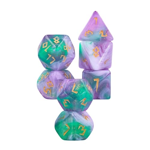 LEIDJGUN Gemischte Farbpolyeder Dices Acryl Zices Set Für RPGs Und Brettspiele D4 D8X1D Für Dices Spiel von LEIDJGUN