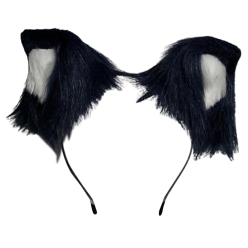 LEIDJGUN Anime Cosplay Requisiten Wolf Haarreifen Pelzschwanz Haarstyling für Halloween Stirnband Pelzkätzchen Tier Karneval von LEIDJGUN