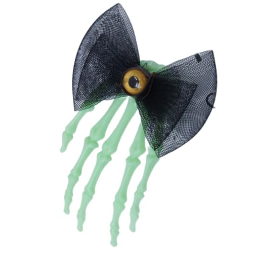 LEIDJGUN Auffälliger Totenkopf-Palmen-Kopfschmuck mit Spitzenrosen, Halloween-Haarspange, Haarschmuck für Kostümpartys von LEIDJGUN