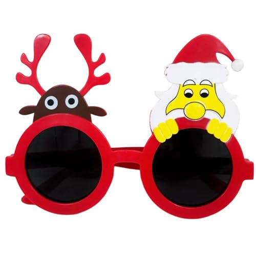 LEIDJGUN Einzigartige Urlaubsbrille für Weihnachtsfeiern, lustige Cartoon-Weihnachtsmann-Brille, Rahmen, Urlaub, Party, Kostüm, Brillen, Requisiten von LEIDJGUN