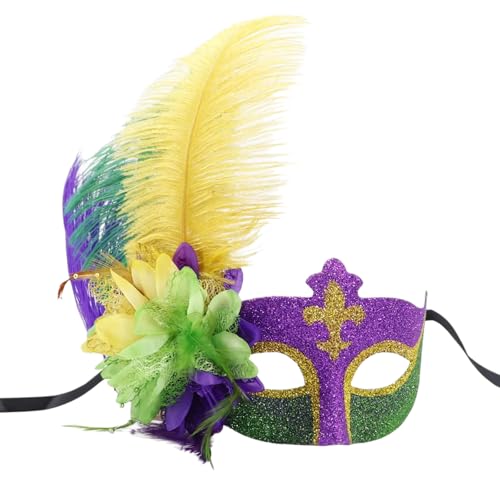 LEIDJGUN Federed Maske Maskerade Maske Halbgesichts Maske Halloween Kostüm Maske Mardi Gras Venezianer Maske Für Partykarnivalen von LEIDJGUN