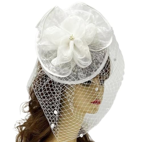 LEIDJGUN Große Blumen-Haarspangen für Frauen, Flapper-Kopfschmuck, Zubehör für Cosplay, Party, elegante Spitzen-Perlen-Haarspangen von LEIDJGUN