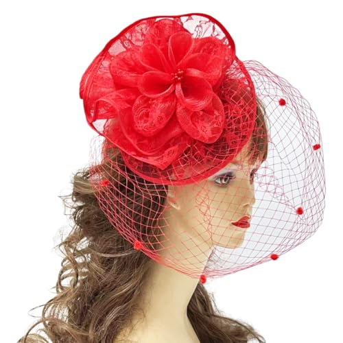 LEIDJGUN Große Blumen-Haarspangen für Frauen, Flapper-Kopfschmuck, Zubehör für Cosplay, Party, elegante Spitzen-Perlen-Haarspangen von LEIDJGUN