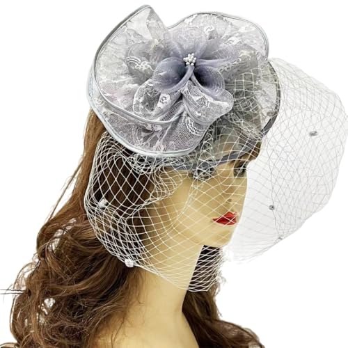 LEIDJGUN Große Blumen-Haarspangen für Frauen, Flapper-Kopfschmuck, Zubehör für Cosplay, Party, elegante Spitzen-Perlen-Haarspangen von LEIDJGUN