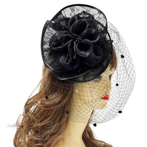 LEIDJGUN Große Blumen-Haarspangen für Frauen, Flapper-Kopfschmuck, Zubehör für Cosplay, Party, elegante Spitzen-Perlen-Haarspangen von LEIDJGUN