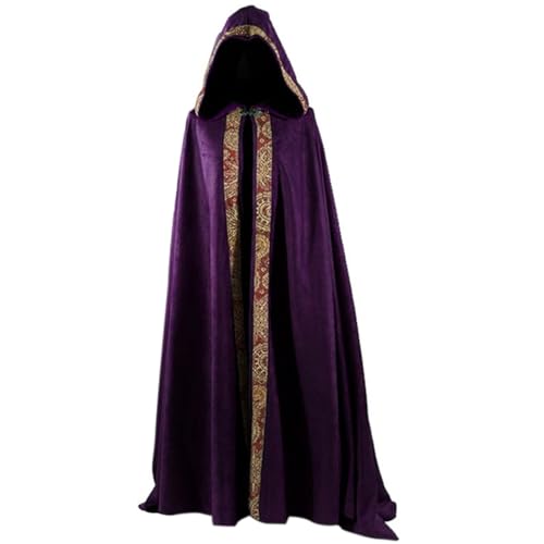 LEIDJGUN Halloween Death Cape Kostüm Todeskleid Outfit Mittelalterlich Umhang Kostüm Für Frauen Männer Halloween Dress Up von LEIDJGUN