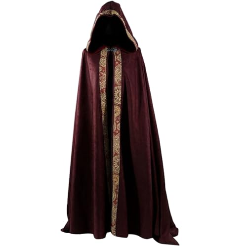 LEIDJGUN Halloween Death Cape Kostüm Todeskleid Outfit Mittelalterlich Umhang Kostüm Für Frauen Männer Halloween Dress Up von LEIDJGUN